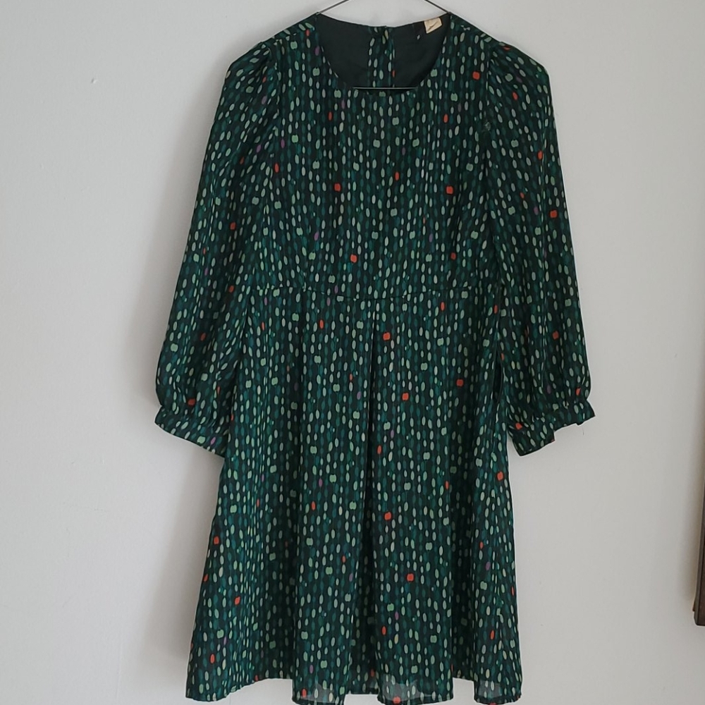 H&M green multi color dress